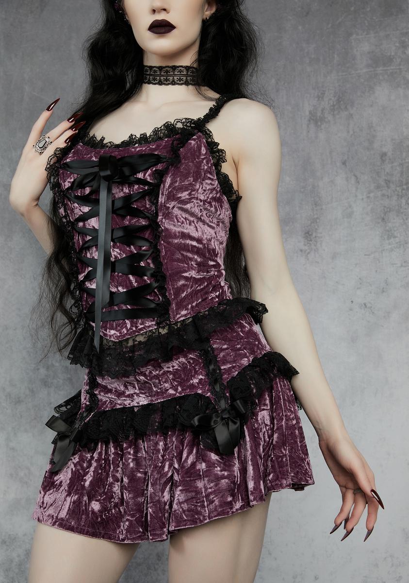 All Of Eternity Velvet Skirt Widow,All Products : American Fashion Style Bags On Sale