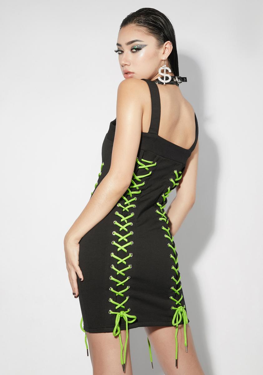 Lace Up Bodycon Tank Dress