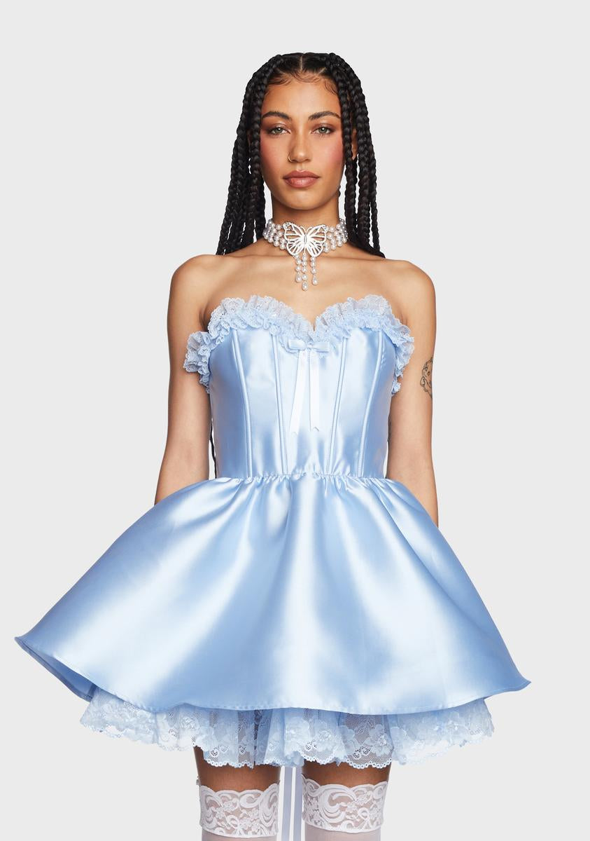 Sugar Thrillz Strapless Taffeta Corset Dress
