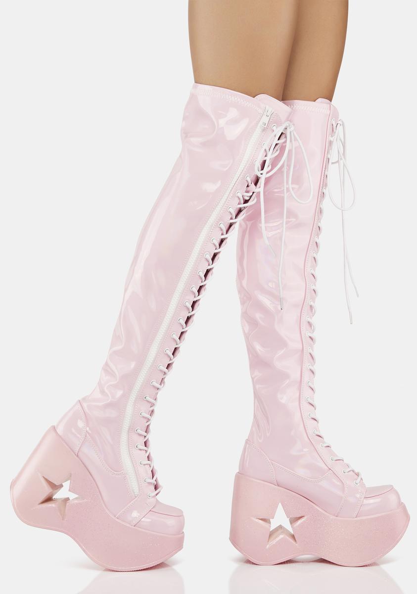 Pink Dynamite-300 Knee High Boots Demonia,Specials : American Fashion Style Bags On Sale Pink Dynamite-300 Knee High Boots Demonia,Specials : American Fashion Style Bags On Sale