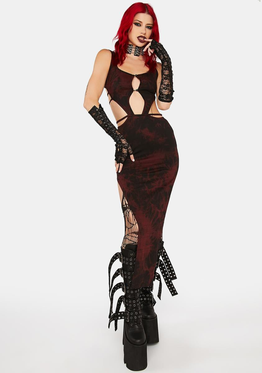 Dark In Love Cutout Tie Dye Maxi Dress