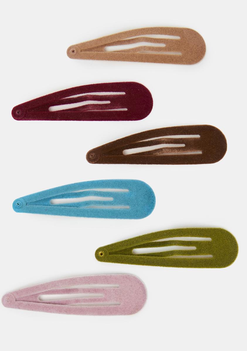 Delia's Velvet Hair Clips Set Multi Dolls Kill