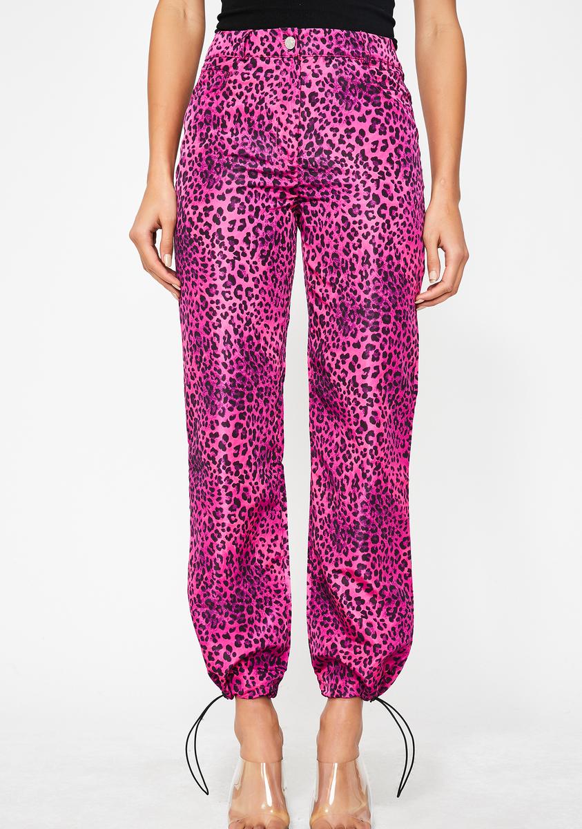 Cigarette Pants in Pink Leopard Print  Retro Inspired Clothing  Vixen by  Micheline Pitt
