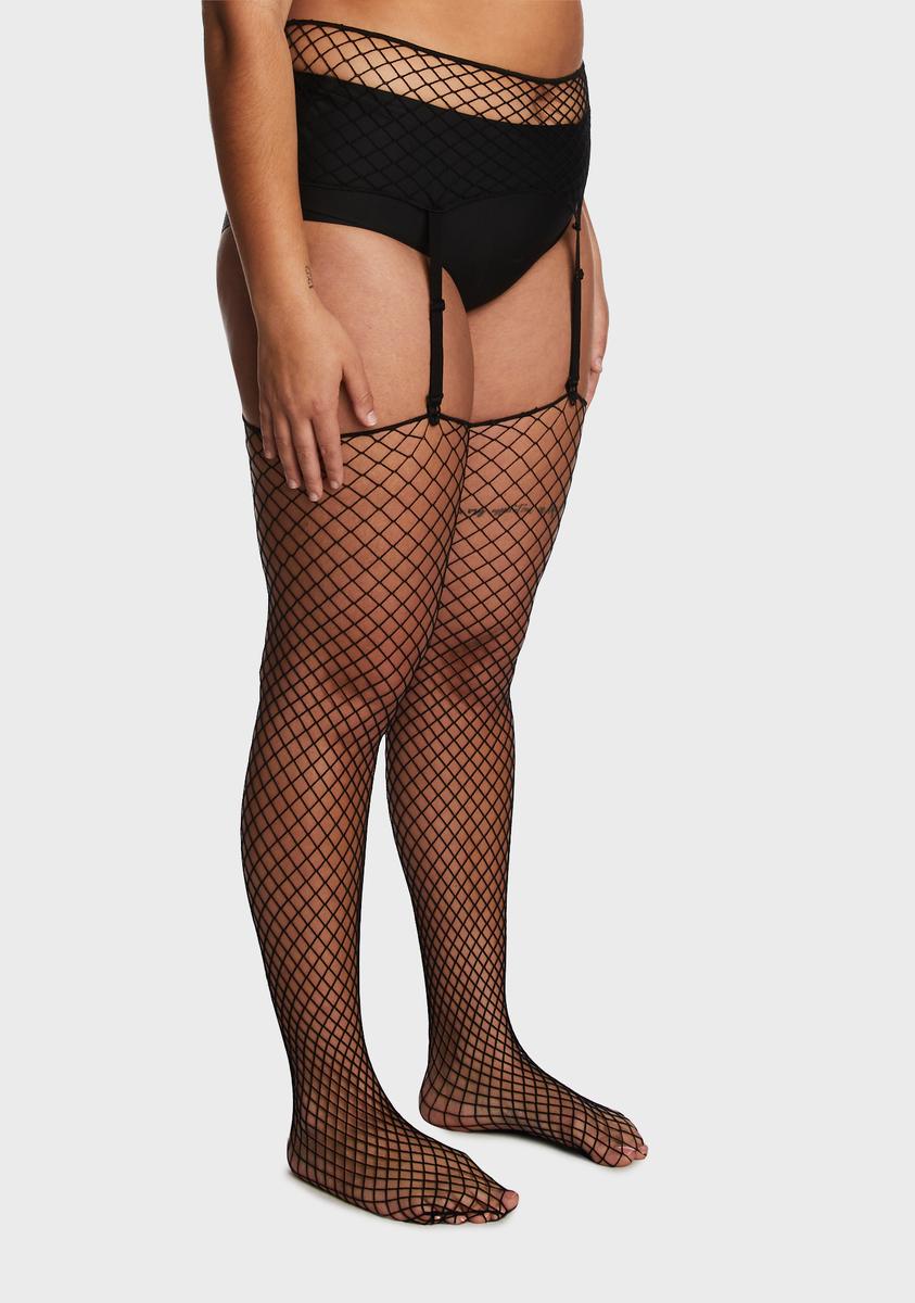 Plus Size Fishnet Garter Belt Stockings - Black Dolls Kill Plus Size Fishnet Garter Belt Stockings - Black Dolls Kill
