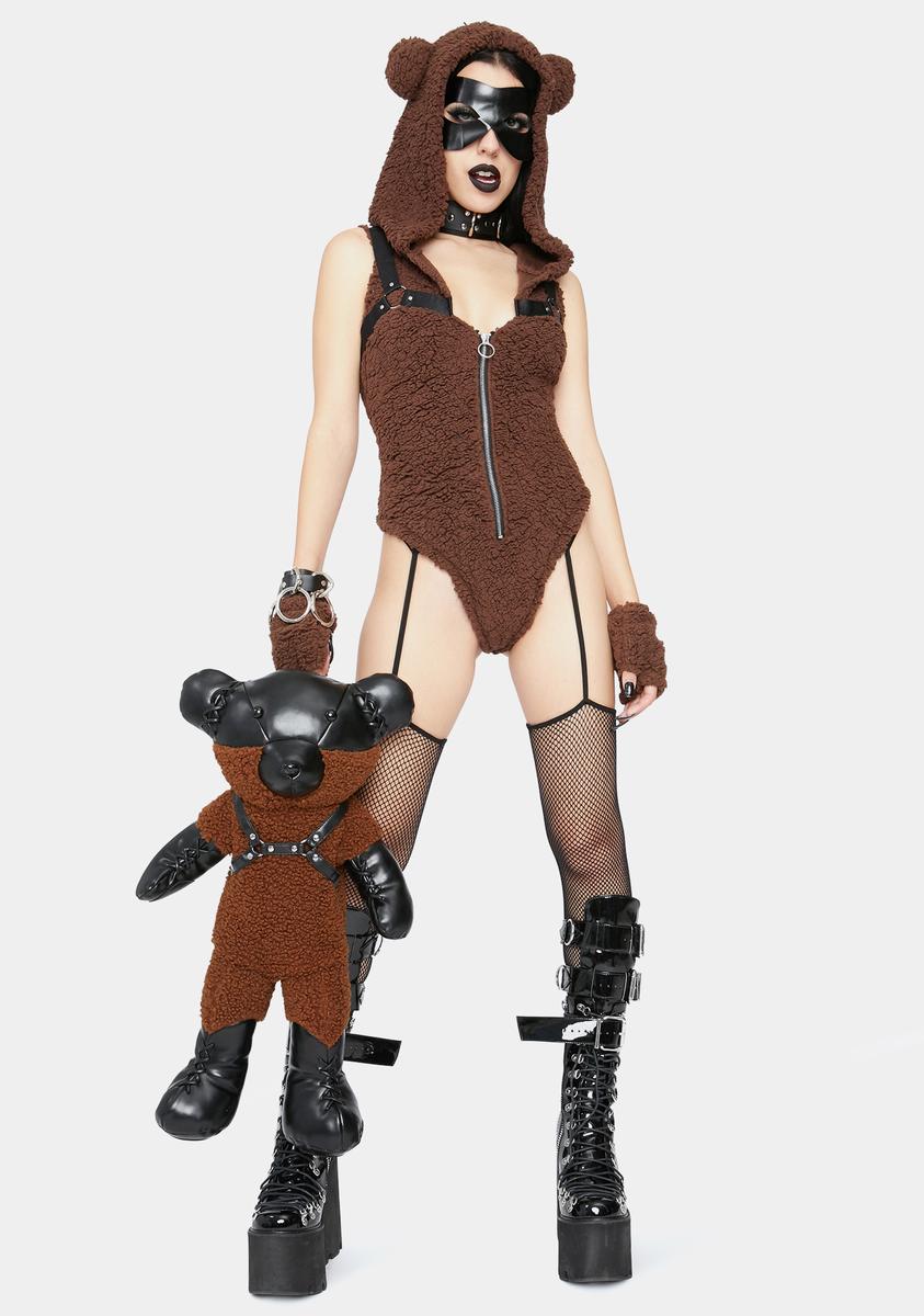 Halloween Dolls Kill Sexy Bondage Bear Costume - Brown Halloween Dolls Kill Sexy Bondage Bear Costume - Brown