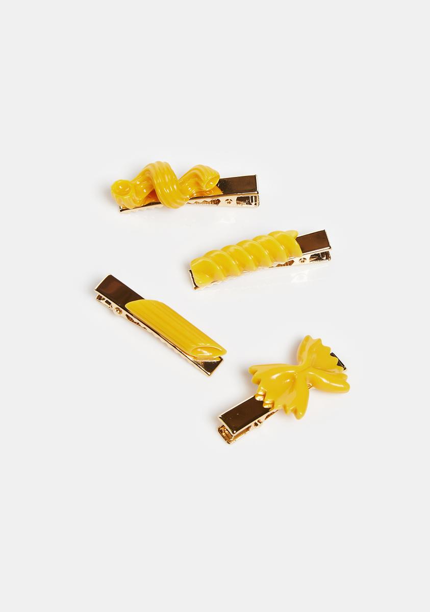 Pasta Noodle Hair Clip Set Yellow Dolls Kill