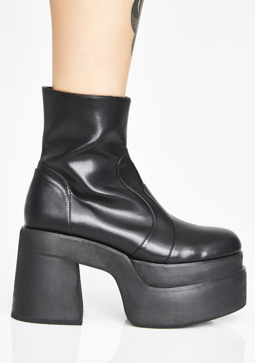dolls kill current mood ウエスタンブーツ スタッズ Current Mood Platform Ankle Boots Celestial Shooting Star