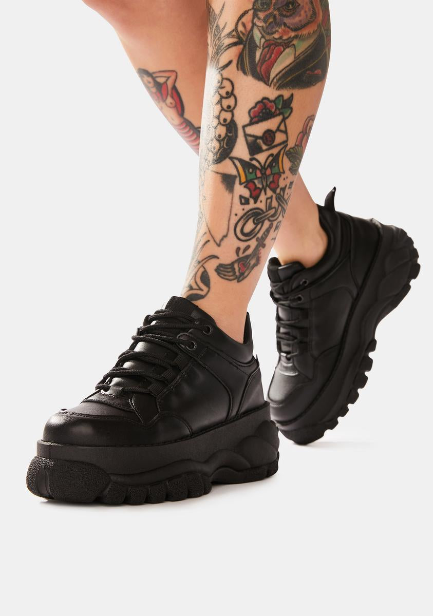 Black Mossi Chunky Platform Sneakers