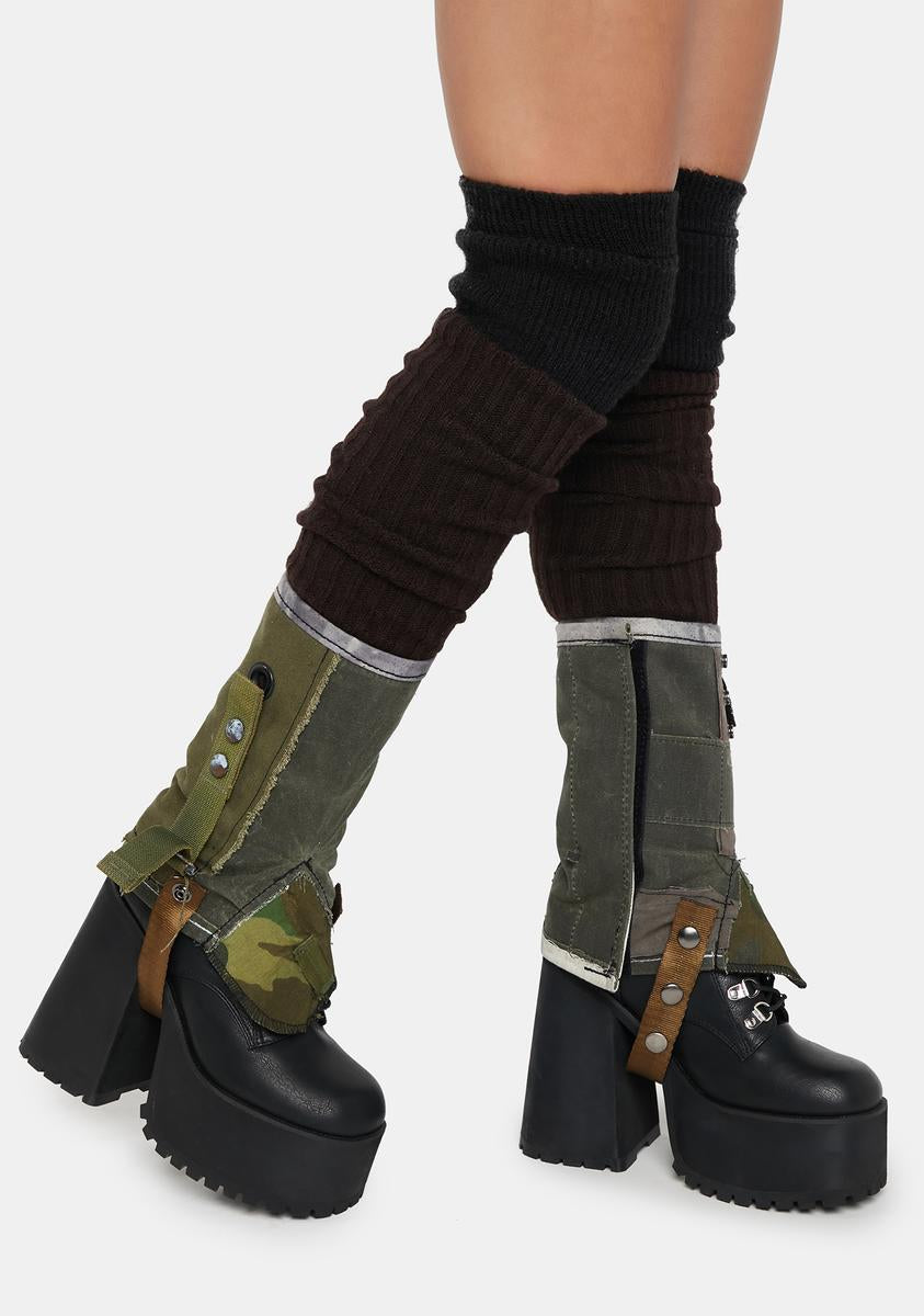 Junker Rib Knit Camo Leg Warmers Army Dolls Kill