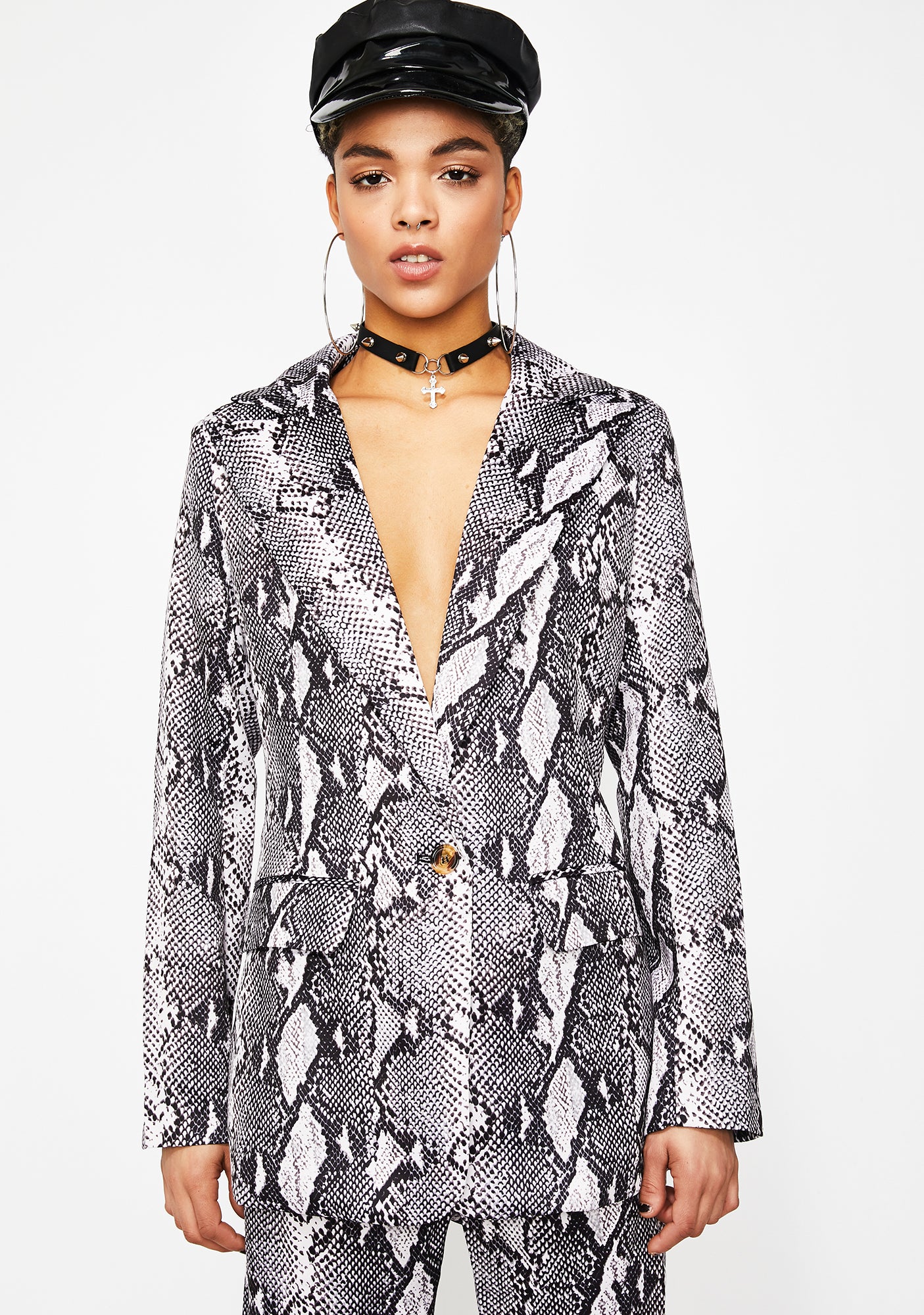 Snake Print Slim Blazer – Dolls Kill