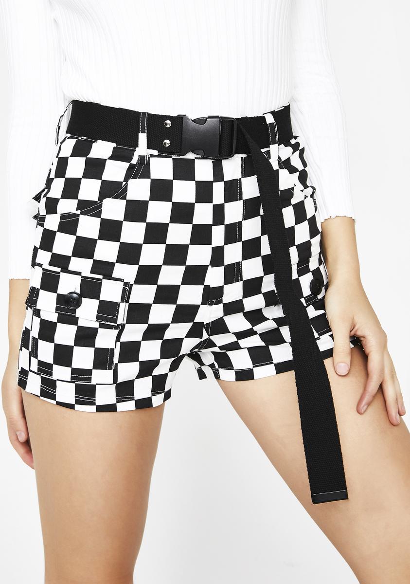 Rowdy Gang Checkered Shorts,Specials : American Fashion Style Bags On Sale