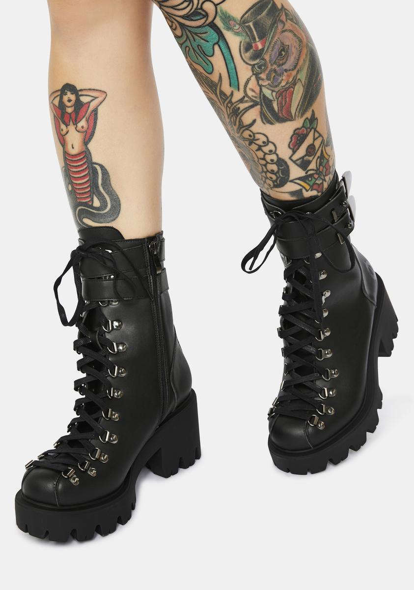 Altercore Chloe Vegan Leather Lace Up Boots – Dolls Kill