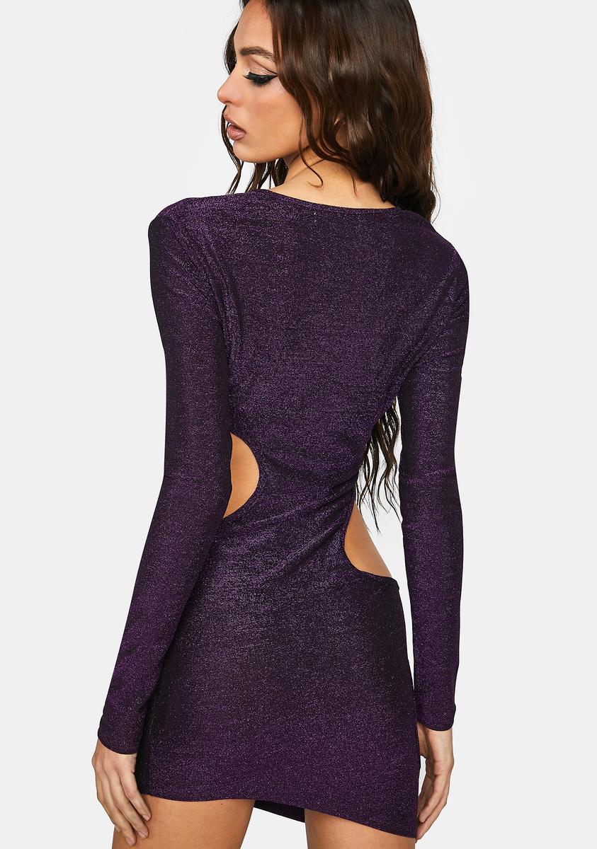 purple long sleeve cut out dress Blue Blush Purple Long Sleeve Cut Out Bodycon / M
