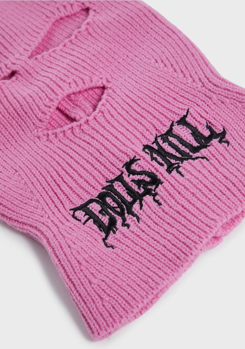 Dolls Kill Embroidered Logo Ski Mask - Pink display picture 2