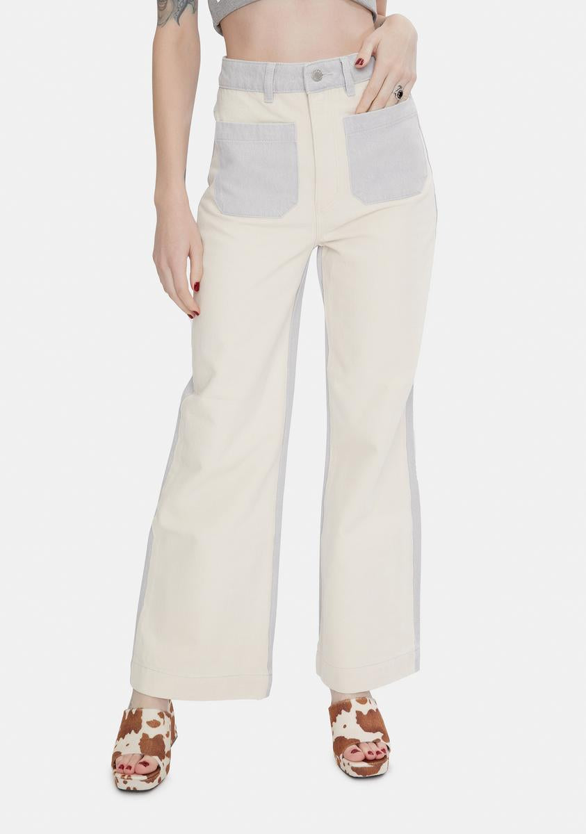 Rollas Shell Splice Sailor Wide Leg Jeans – Dolls Kill