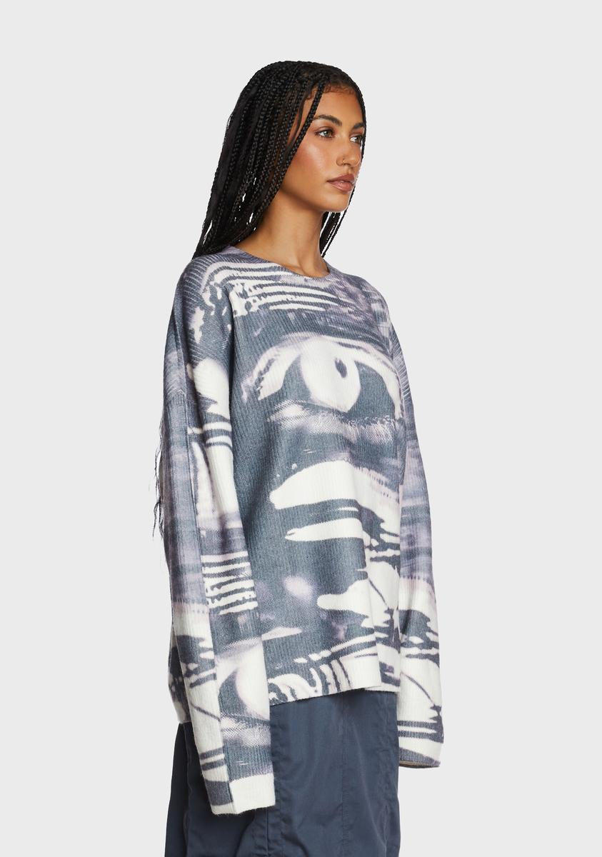 Jaded London Eye Knit Oversized Sweater - Multi – Dolls Kill