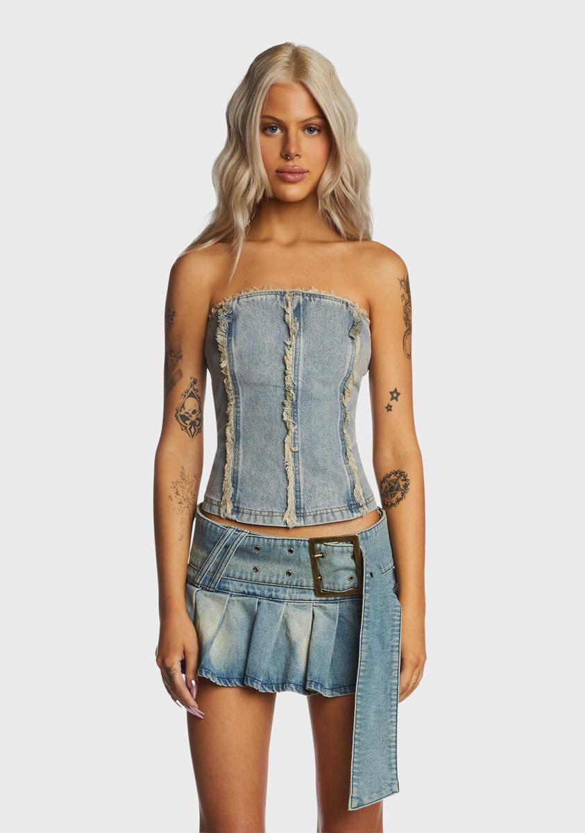 For The Weekend Denim Corset,New Products : American Fashion Style Bags On Sale