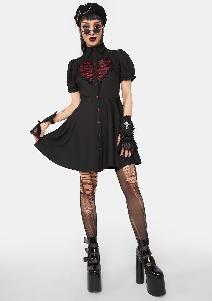 blue dress for baby girl Steal Your Heart Mini Dress - Chic Black Style main image 0