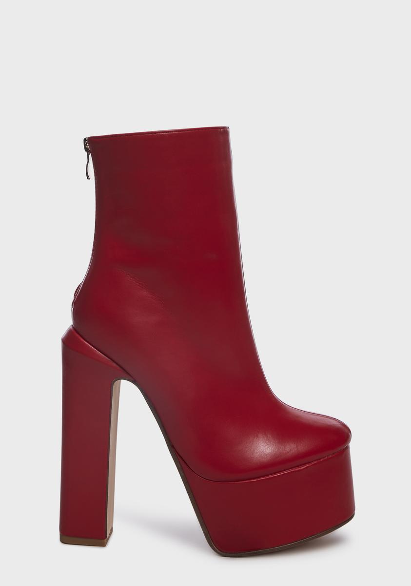 Red Litten Platform Boots Lemon Drop by Privileged,New Products : American Fashion Style Bags On Sale