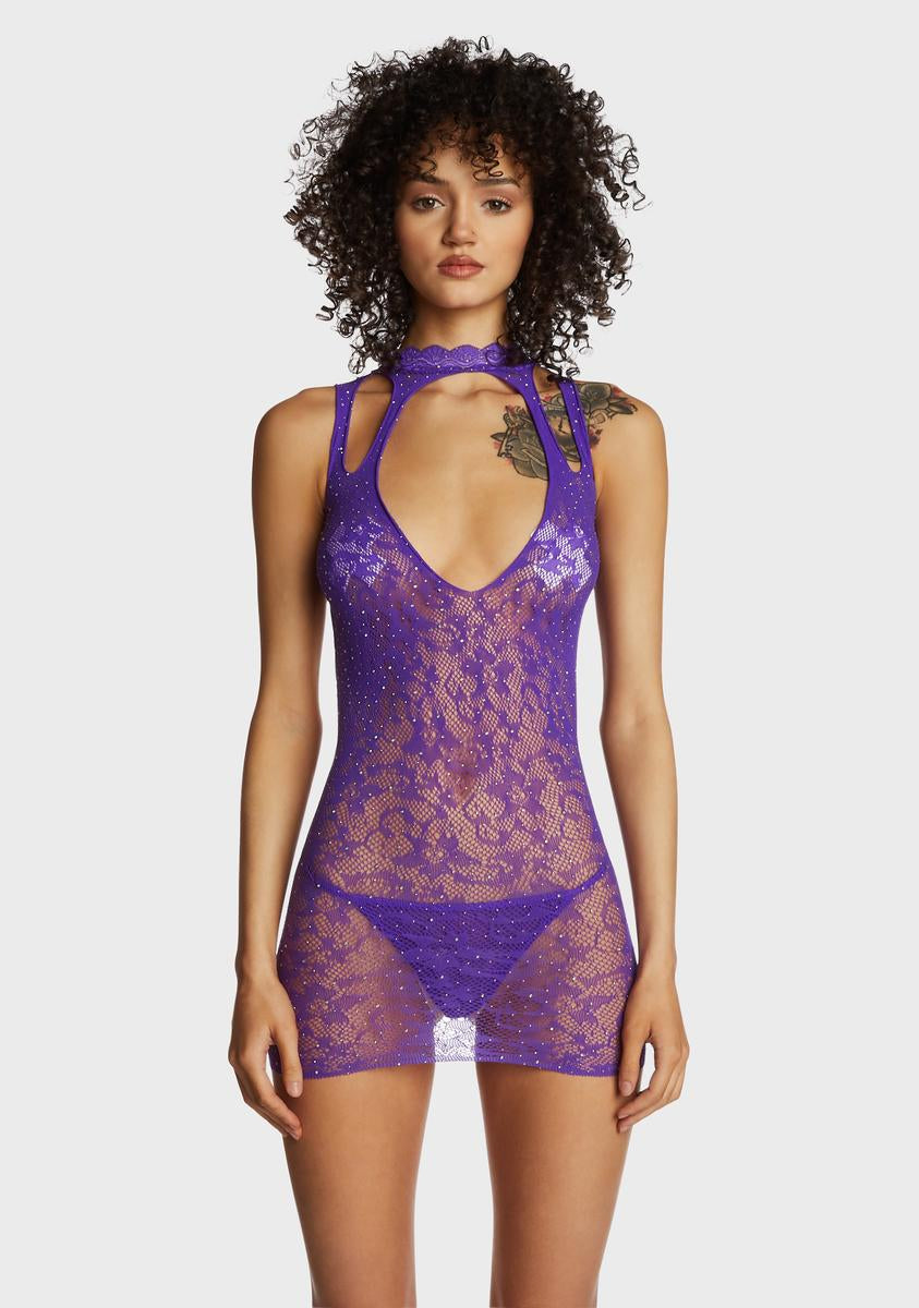 Rhinestone Sparkle Fishnet Dress