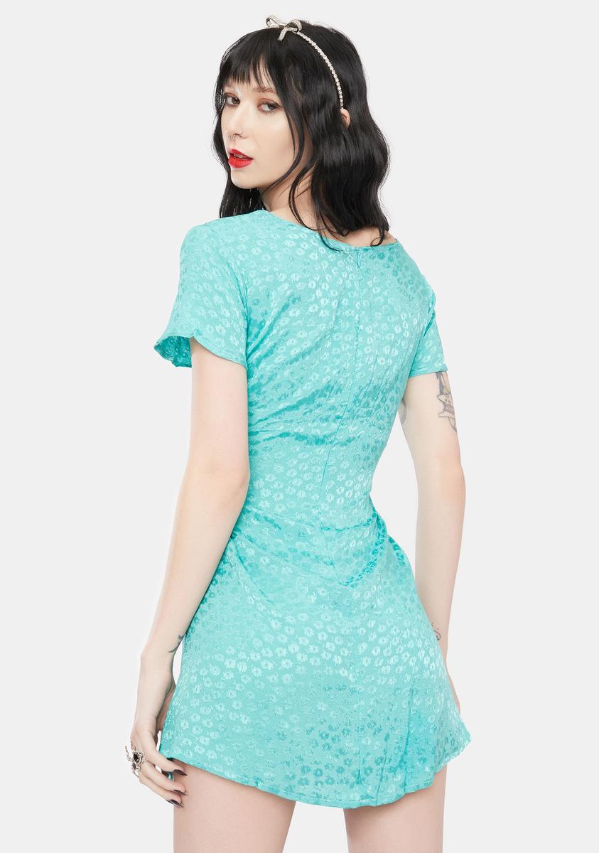 Motel Turquoise Floral Elara Mini Dress  Dolls Kill