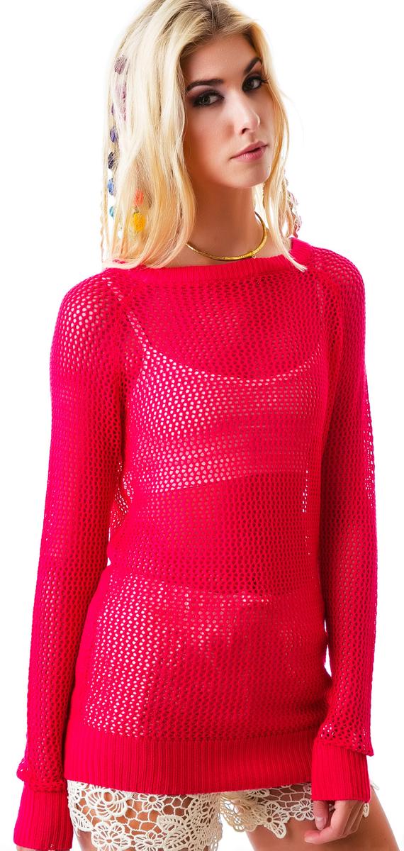 Love me Net Sweater,New Products : American Fashion Style Bags On Sale