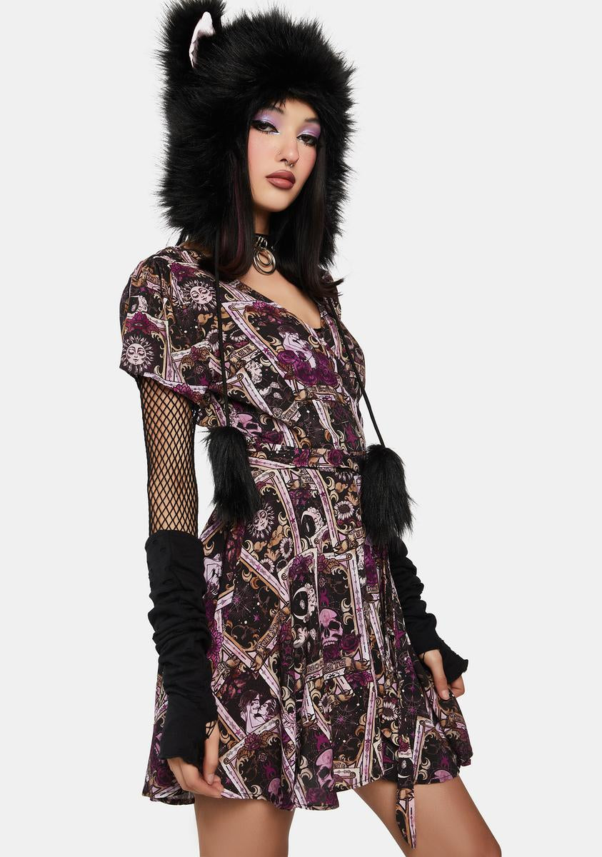 HOROSCOPEZ Mystic Tarot Graphic Wrap Dress – Dolls Kill