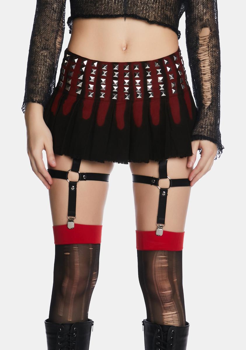 Current Mood Pleated Low Rise Mini Skirt - Black/Red – Dolls Current Mood Pleated Low Rise Mini Skirt - Black/Red – Dolls