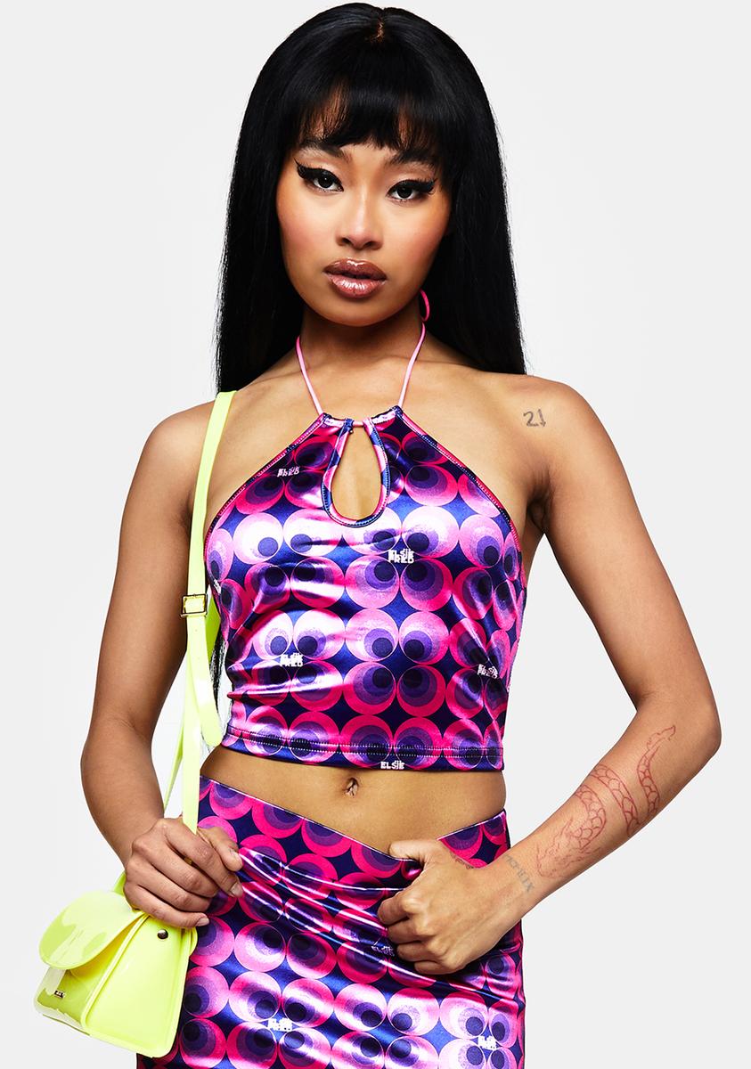 Betty Blue Keyhole Halter Crop Top Elsie & Fred,All Products : American Fashion Style Bags On Sale