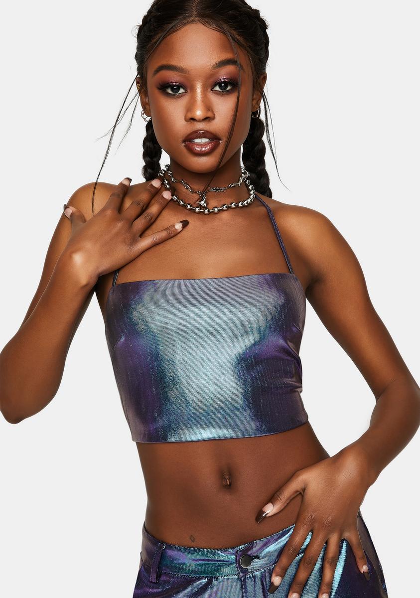 Blue Reflective Bralette Top One Above Another,All Products : American Fashion Style Bags On Sale Blue Reflective Bralette Top One Above Another,All Products : American Fashion Style Bags On Sale