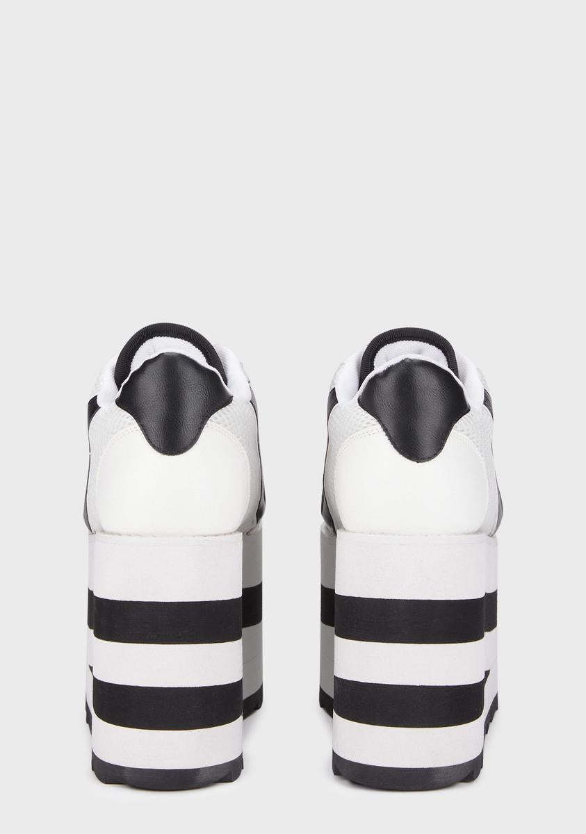 Striped Platform - White/Black Dolls Kill