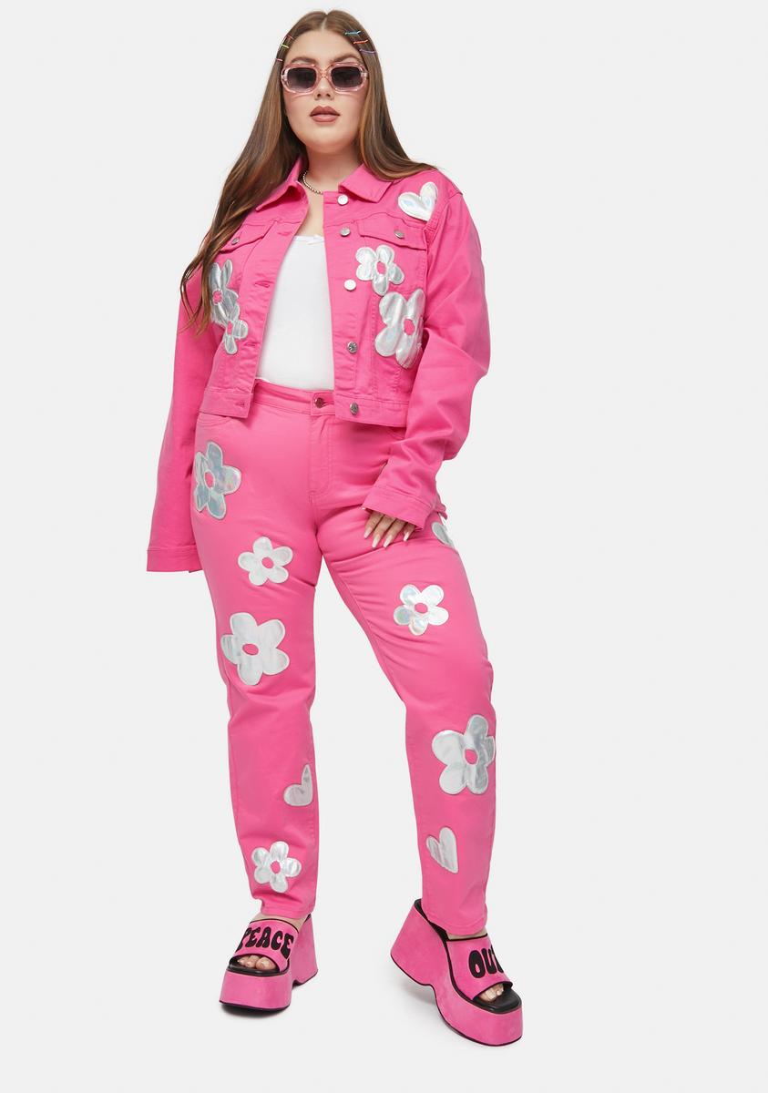 Twill Jacket Pink Ladies Grease Jacket Plus Size Womens Blazers