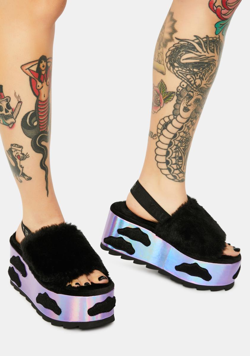 Qozii Night Sky Faux Fur Platform Slides Y.R.U.,Specials : American Fashion Style Bags On Sale Qozii Night Sky Faux Fur Platform Slides Y.R.U.,Specials : American Fashion Style Bags On Sale