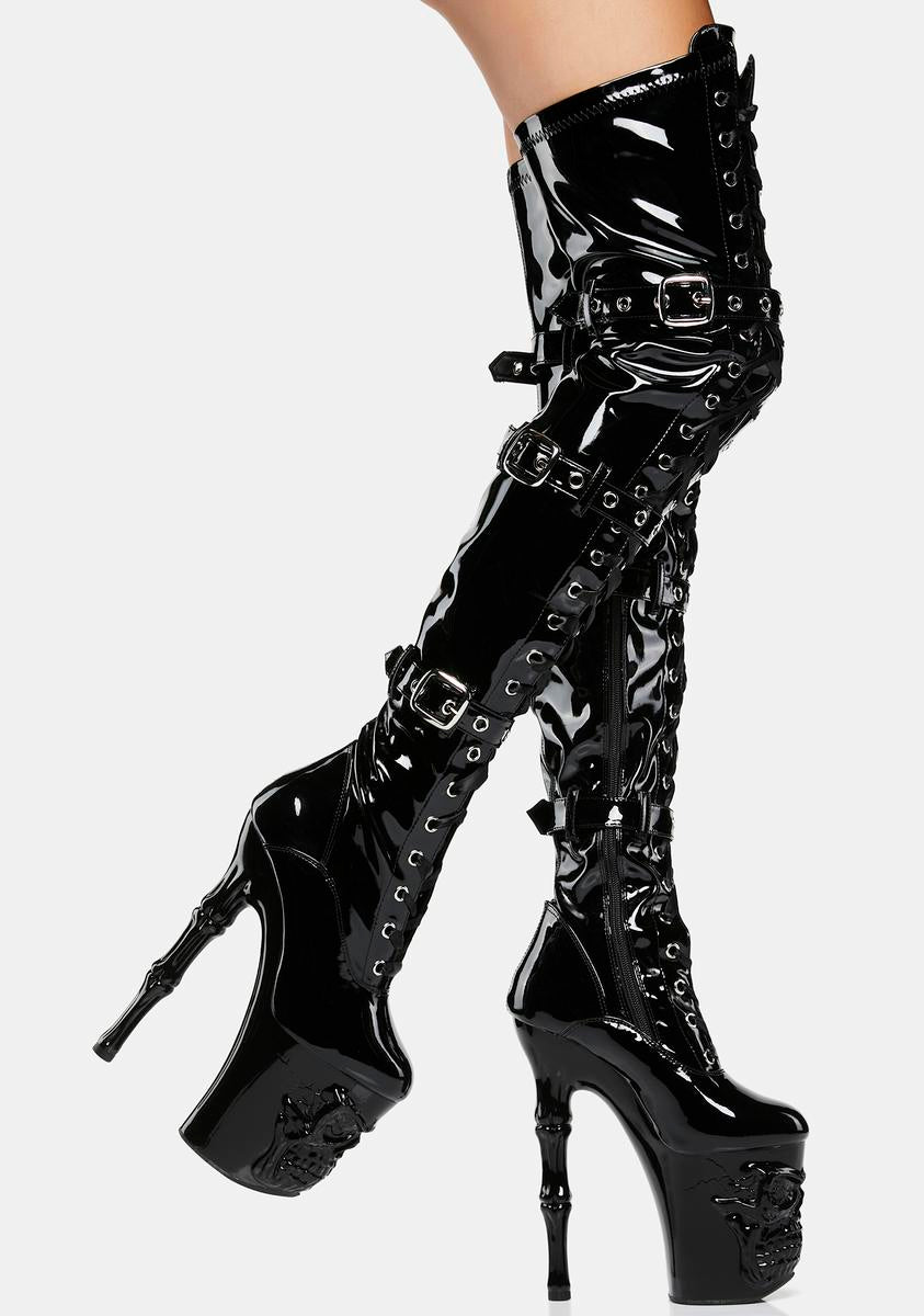 Ⓜ️⭐️ mysoft Women's Knee High Boots Block Chunky Heel Square Toe