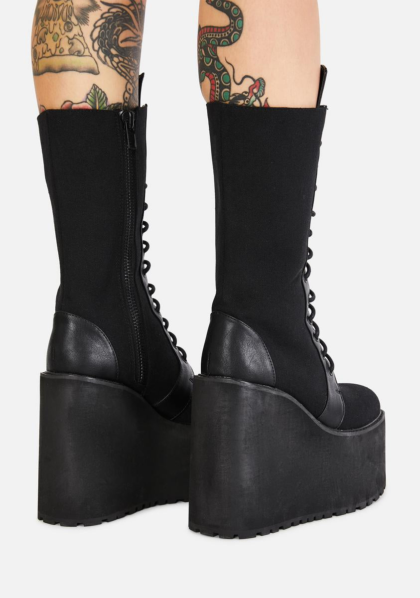 Darker Wavs Traitor Boots - Black – Dolls Kill