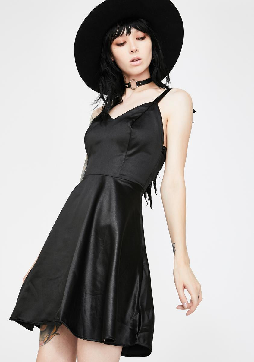 Black Wings Raw Silk Dress Dr. Faust,All Products : American Fashion Style Bags On Sale
