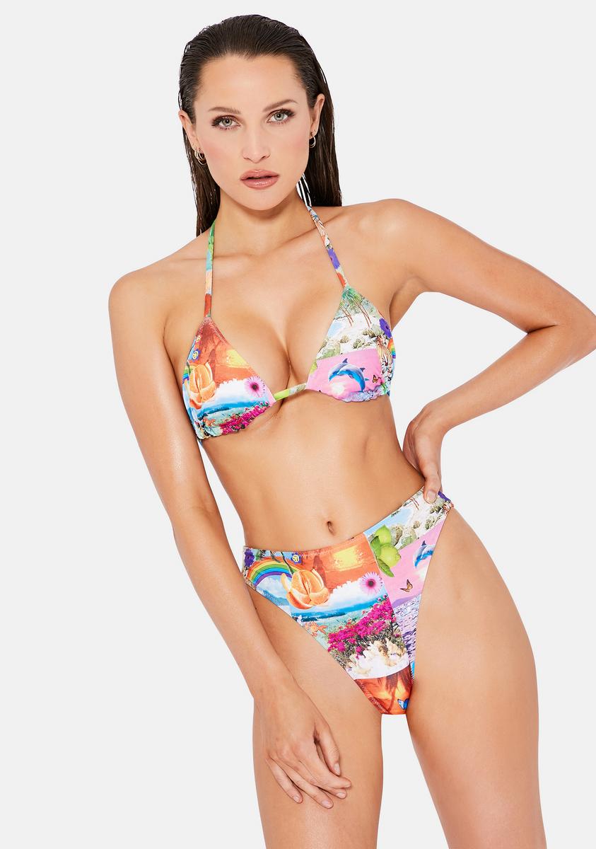 Postcards Triangle Bikini Set Karameleon,Specials : American Fashion Style Bags On Sale