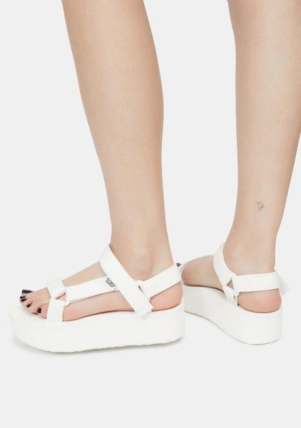 Hen Makkelijk te lezen Glans Teva Strappy Platform Sandals - White – Dolls Kill