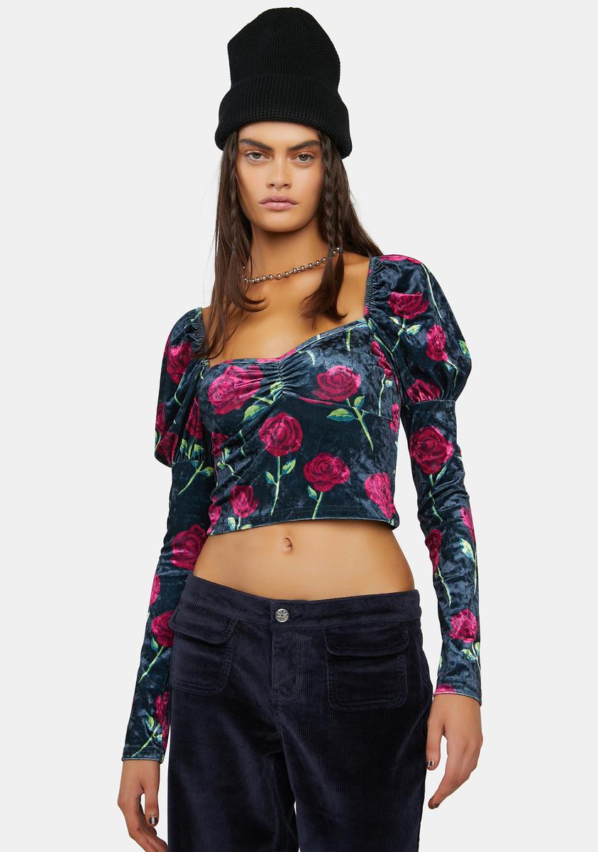 Bouquet Of Thorns Long Sleeve Top dELiA*s by Dolls Kill,All Products : American Fashion Style Bags On Sale