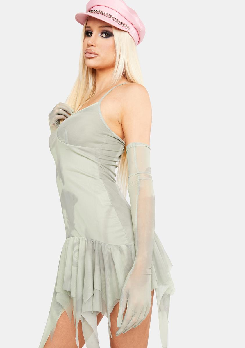 Expired Girl Mesh Mini Dress - Green – Dolls Kill