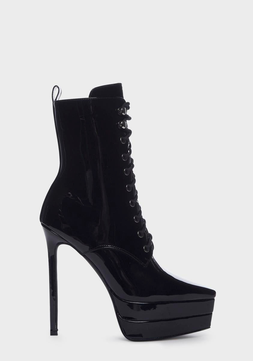 Ebony Platform Stiletto Boots AZALEA WANG,New Products : American Fashion Style Bags On Sale