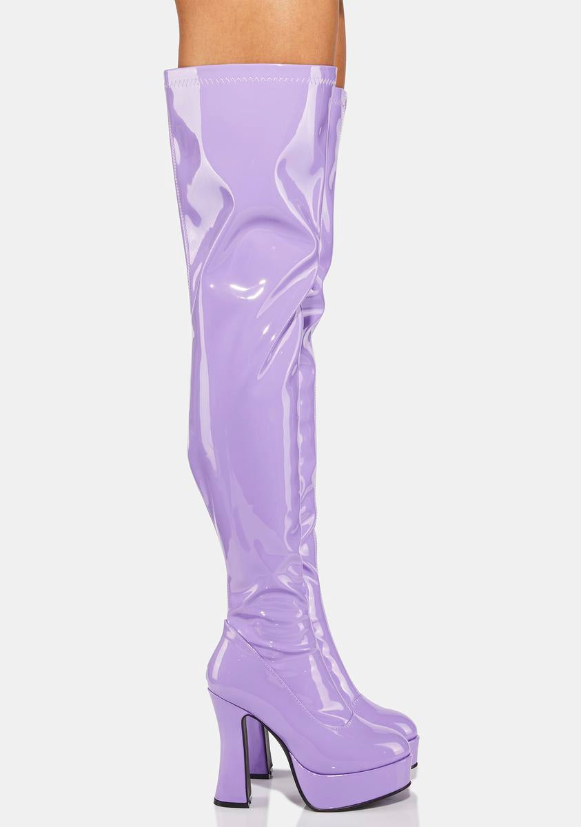 Mauve thigh high boots sale