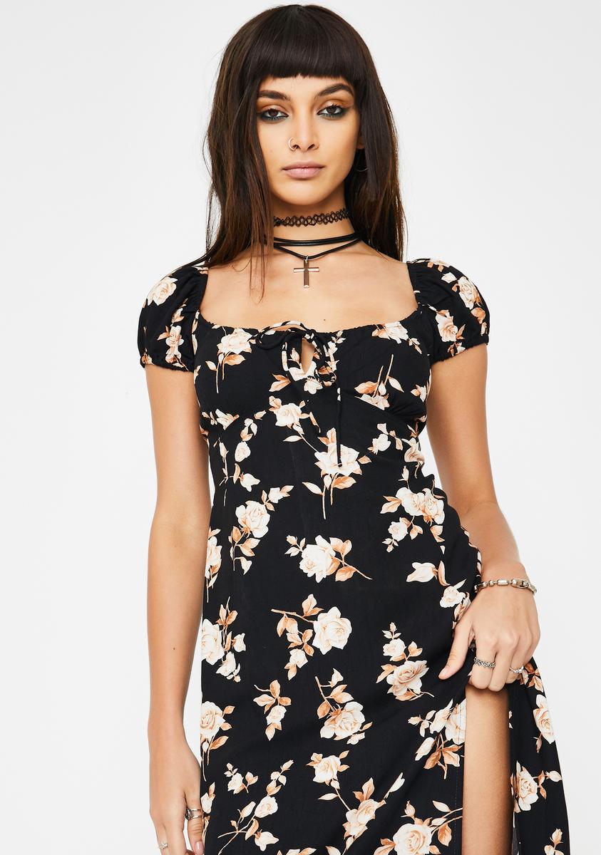 Motel Peach Rose Milla Midi Dress – Dolls Kill