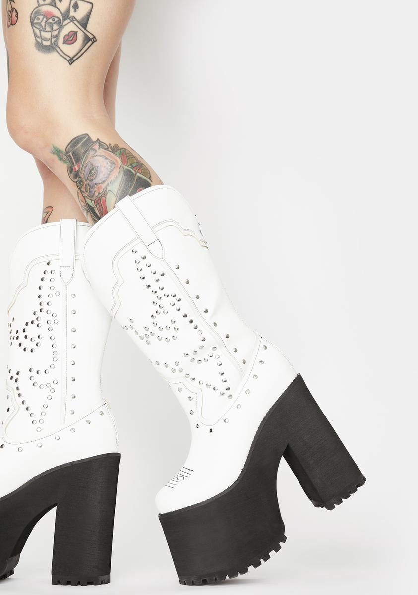 Pure Bad Bitch Platform Cowboy Boots Y.R.U.,Specials : American Fashion Style Bags On Sale