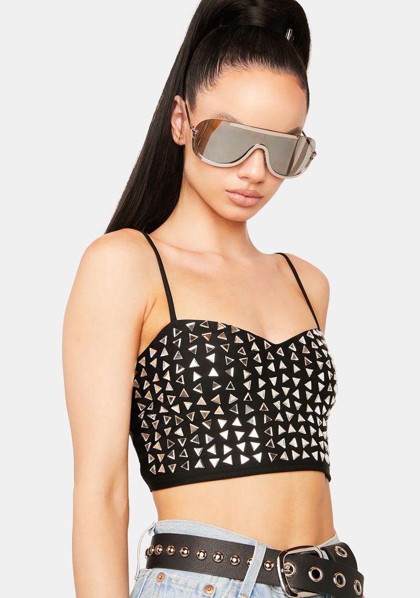 Sequin Sparkle Bustier Corset Top Black Dolls Kill