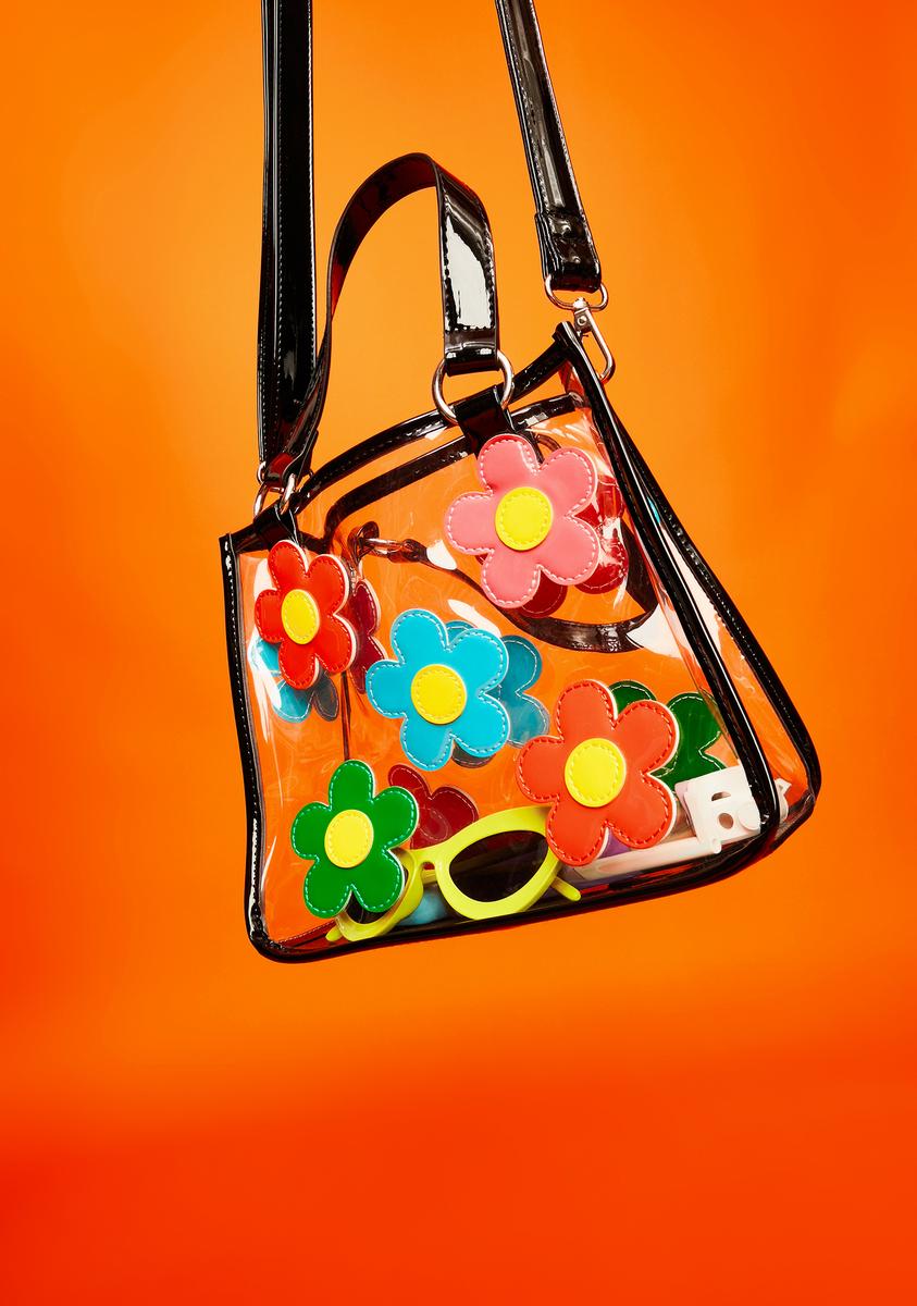 Delia's PVC Clear Floral Tote Bag - Rainbow – Dolls Kill
