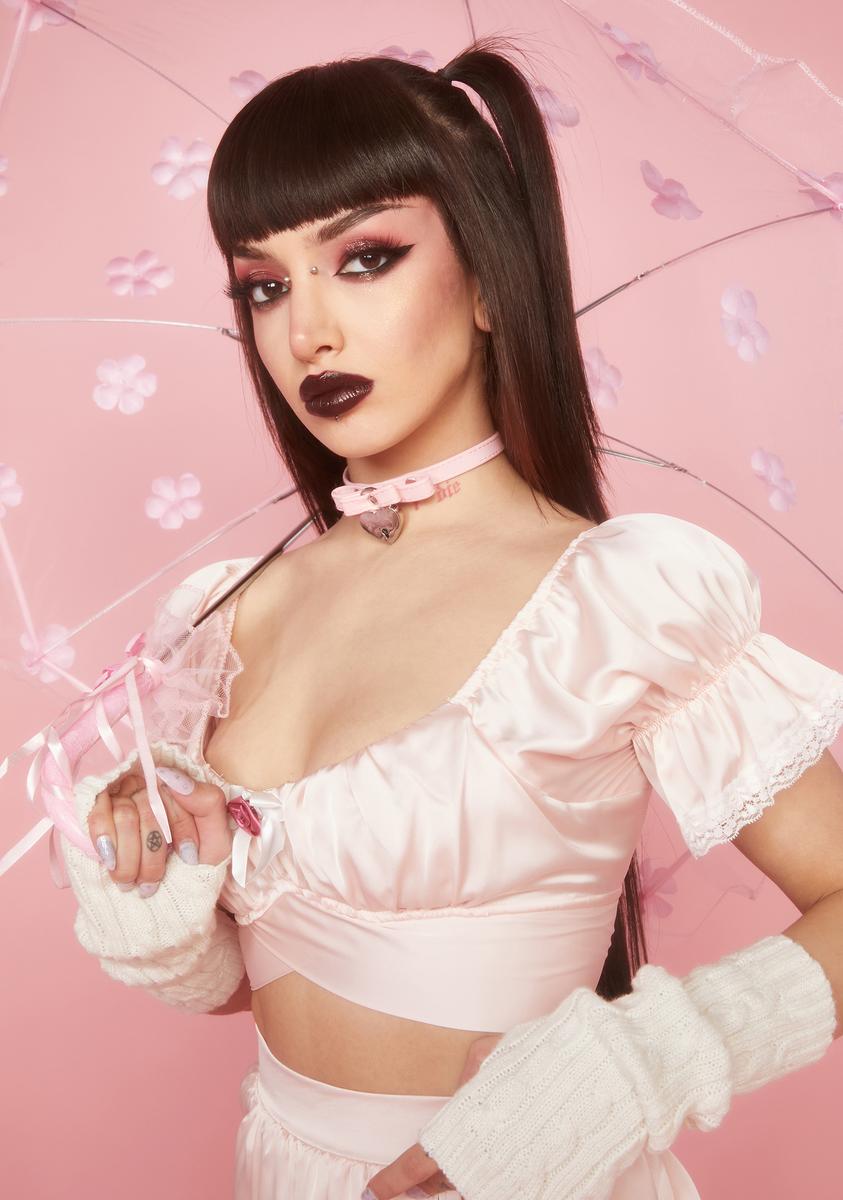 Sugar Thrillz Satin Crop Top - Light Pink – Dolls Kill