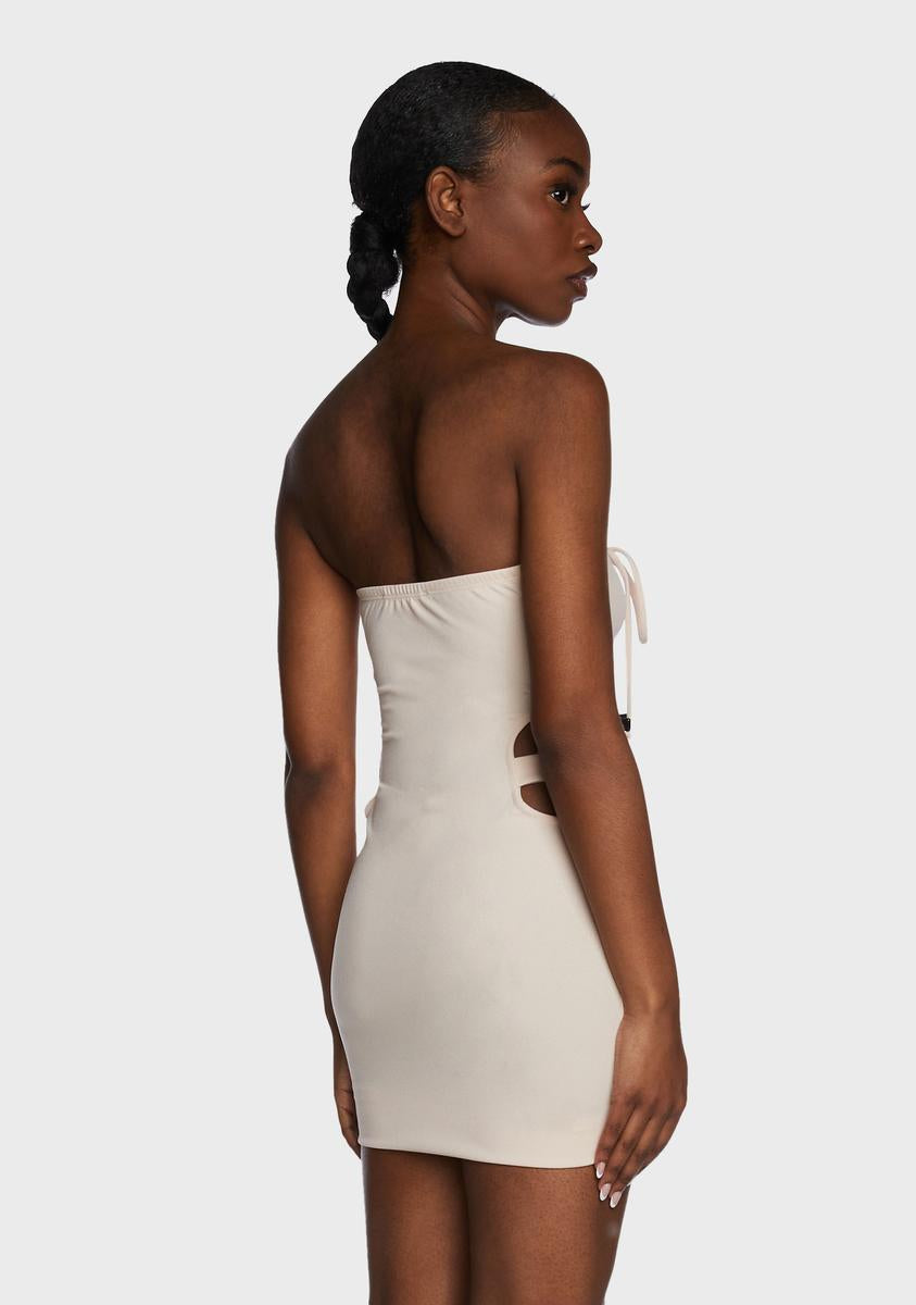 white christmas dresses Seamless Bodycon Slashed Cutout Mini Dress main image 0