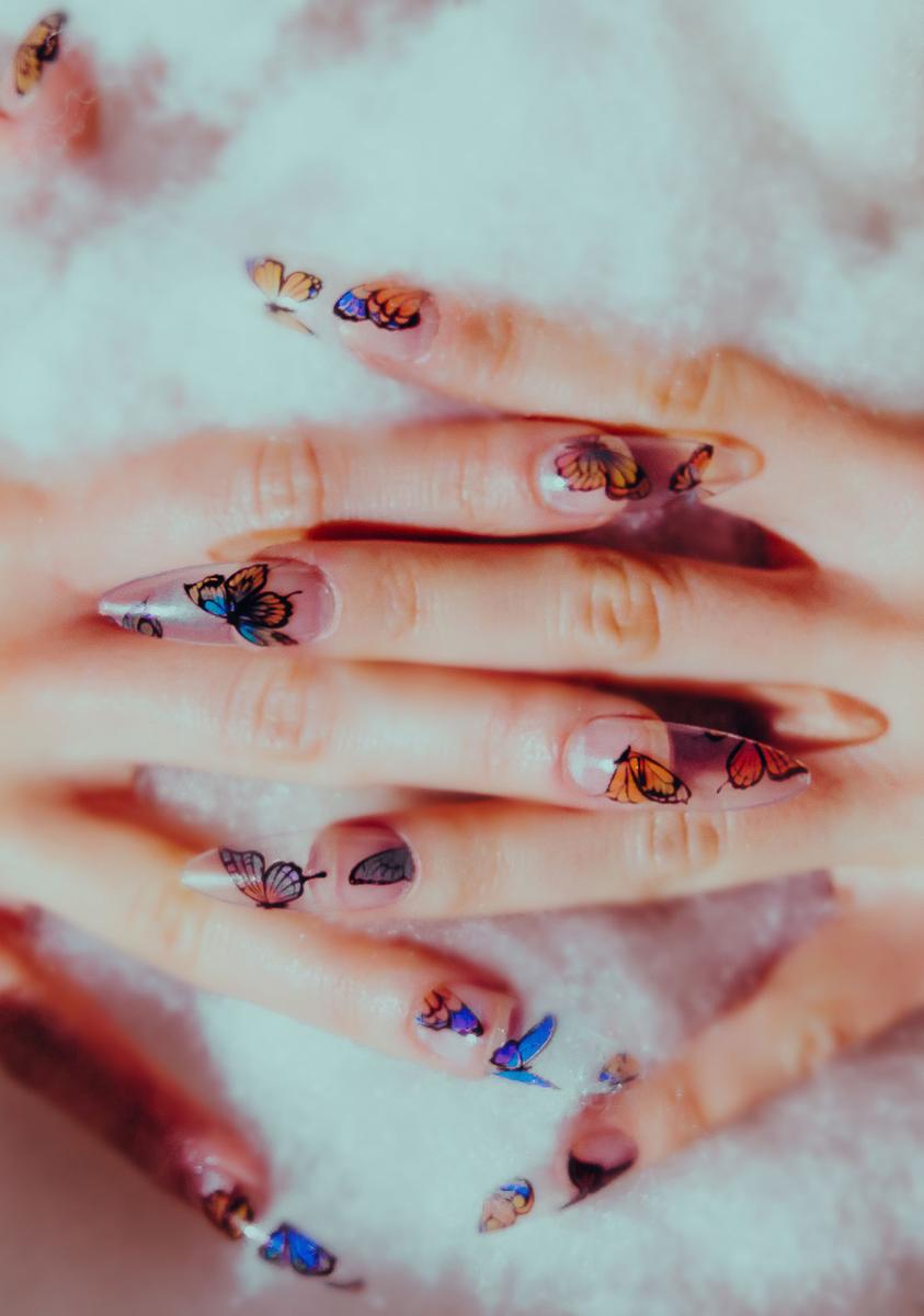 Clear Butterfly Press On Nailz Rave Nailz,New Products : American Fashion Style Bags On Sale