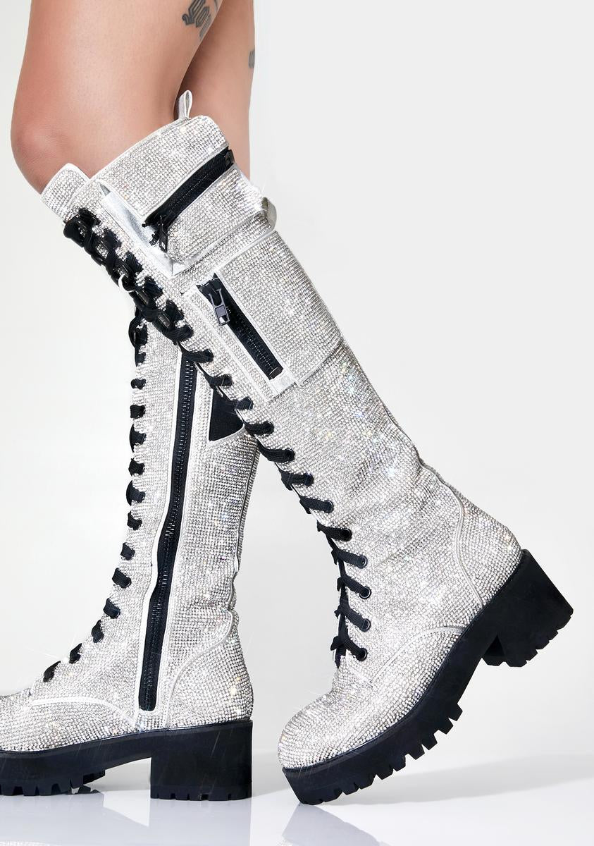 Icy bling brigade pocket combat boots deals